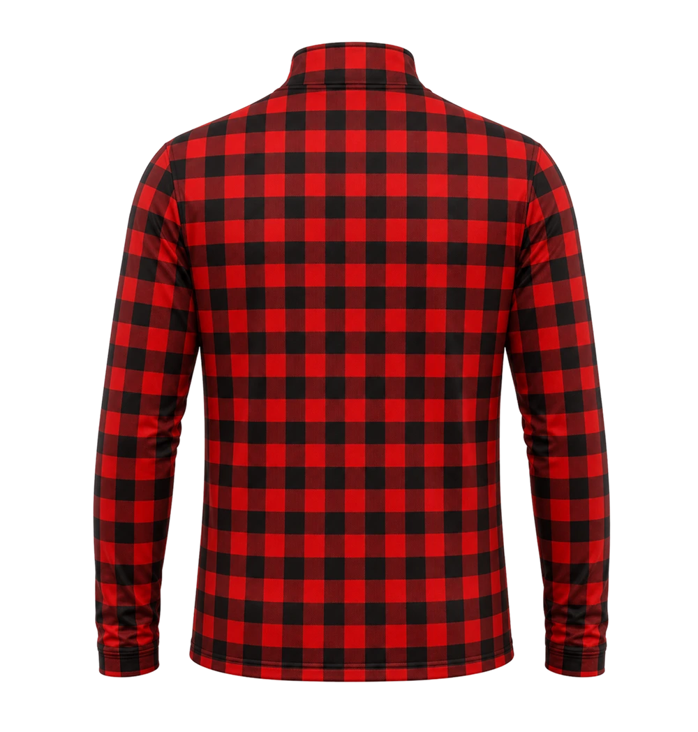Camisa Unissex Xadrez Vermelha - Com proteção solar Uv50+ - Imagem 2