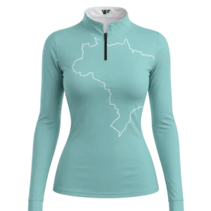 Camisa Feminina Fé Nossa Senhora Verde com proteção solar Uv50+