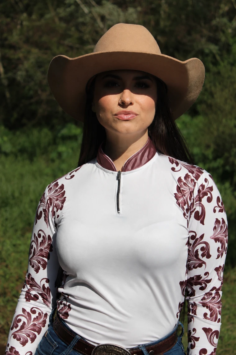 Camisa Feminina Floral Off Westwen Collection com proteção solar Uv50+ - Imagem 4