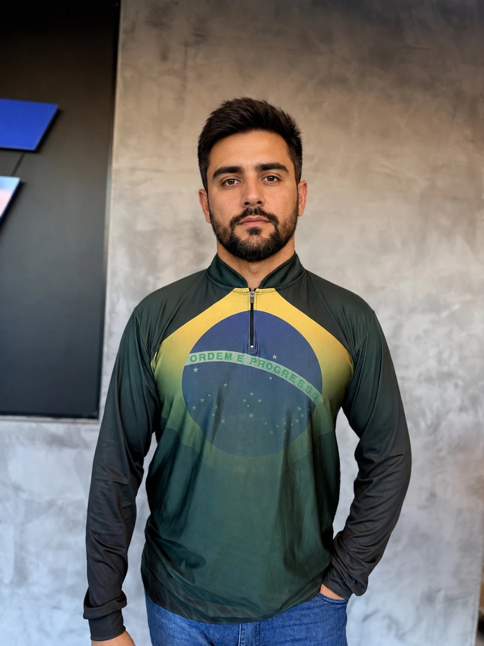 Camisa Masculina Verde Bandeira - Com proteção solar Uv50+ - Imagem 4